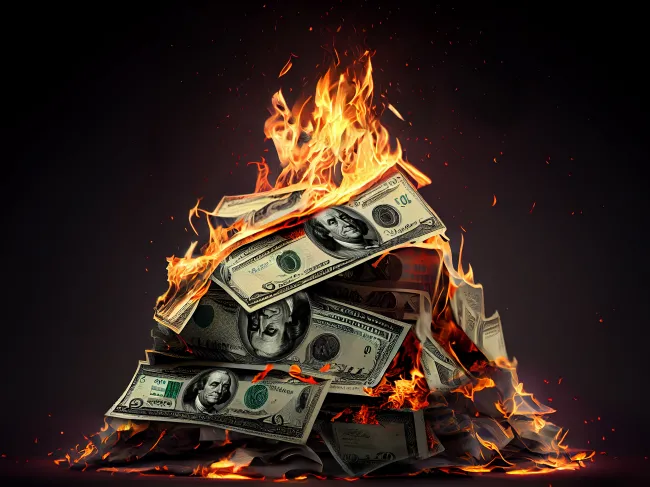 Burning money